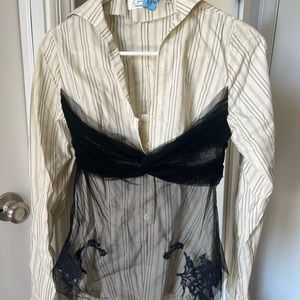 Dress shirt with black lace